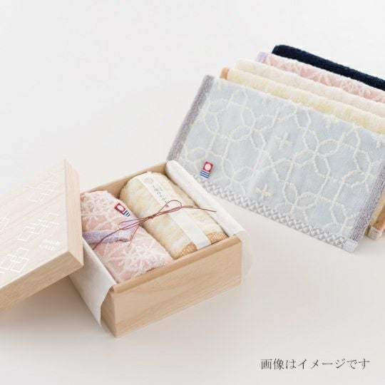今治謹製 千歳はんかち 木箱入り タオルハンカチ2枚セット HK2017