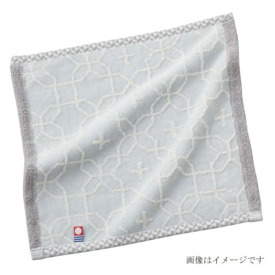 今治謹製　千歳はんかち　木箱入り　タオルハンカチ3枚セット　HK3017　ブルー　（今治産）の商品写真