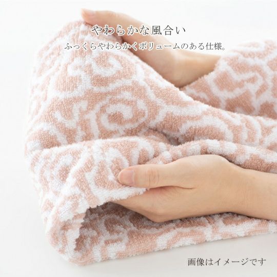 今治謹製　紋織タオル　木箱入り　バスタオル１枚・フェイスタオル１枚・ウォッシュタオル１枚セット　IM7740　ブルー　(今治製)の風合い