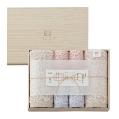 今治謹製　紋織タオル　木箱入り　バスタオル２枚フェイスタオル２枚ウォッシュタオル２枚セット　IM7780　(今治製)