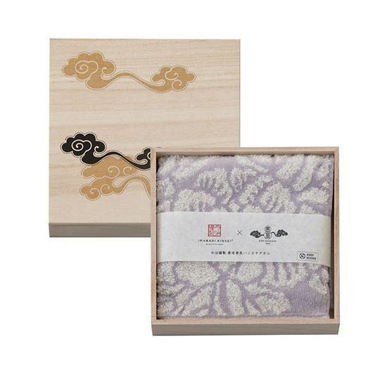 今治謹製 雲母唐長（KIRA KARACHO)ハンカチタオル 木箱入り ハンカチ