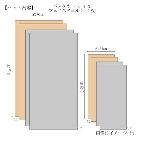 今治謹製 ご褒美タオル 木箱入り バスタオル4枚・フェイスタオル4枚