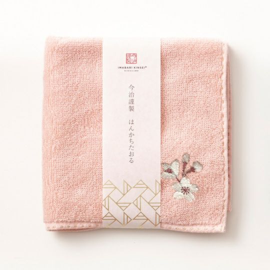 TENTIAL BAKUNE 今治のタオル 三越オリジナルバック 今治謹製 はんかちたおる コーヒーの刺繍入り（グレージュ） 約25×25