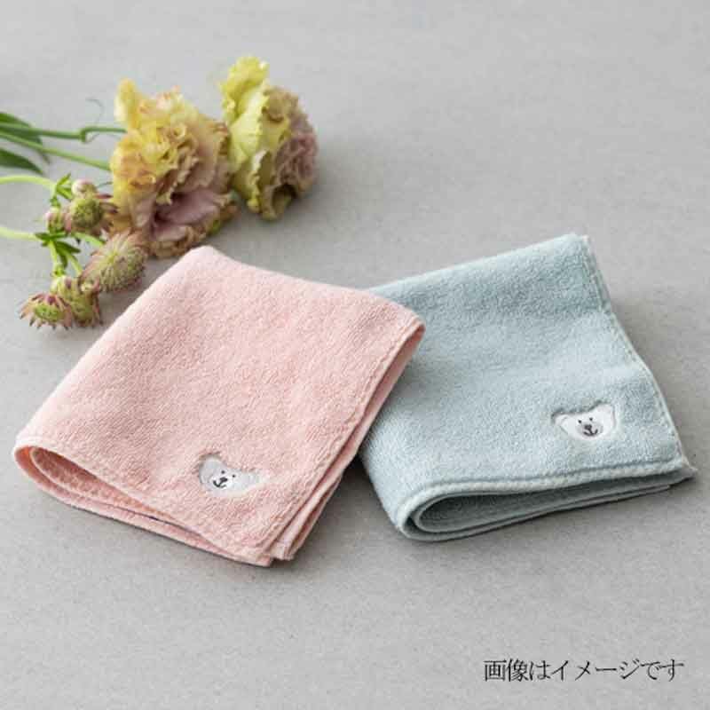 今治謹製 はんかちたおる クマの刺繍入り 約25×25㎝ TIHT122 【今治製