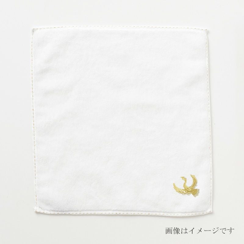 今治謹製 はんかちたおる 鶴の刺繍入り(ホワイト) 約25×25㎝ TIHT120 今治謹製 はんかちたおる 鶴の刺繍入り(ホワイト) 約25×25㎝ TIHT120