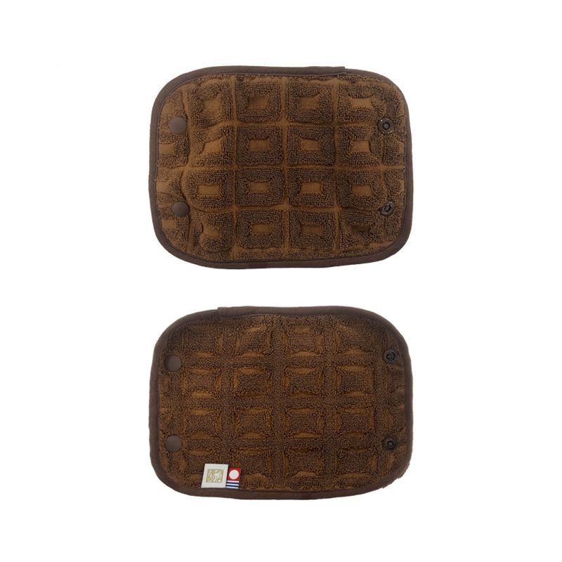 今治謹製 ChocolateLuxe　カカオ染め ベルトカバー 2枚セット　約22.5×16㎝（スナップを留めたサイズ約8×16㎝）　TICL06 　【今治製】