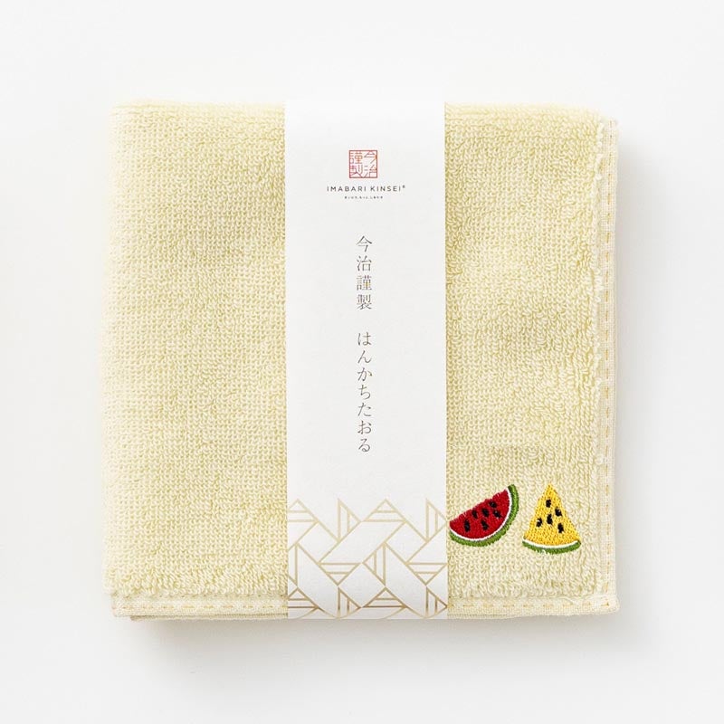 今治謹製 はんかちたおる　スイカの刺繍